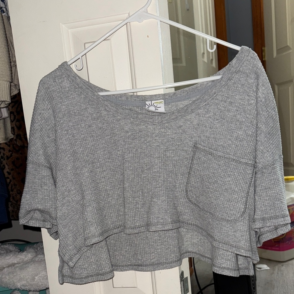 aerie Heather Gray Cropped Top